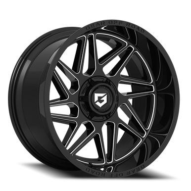 Gear Off Road 761Bm Ratio Wheel 20x12 5x127 & 5x135 Gloss Black w/ Milled Accents -44mm online now