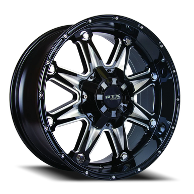Rtx Spine Wheel 17x9 6x135 & 6x139.7 Black With Milled Spokes 10mm flash sale