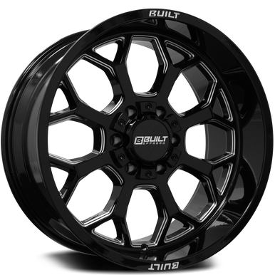 Built Off-Road Bto-1 Wheel 22x12 5x127 & 5x139.7 Gloss Black Milled -44mm online sale